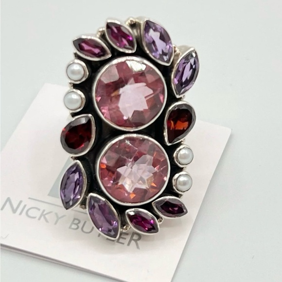 🌟Nicky Butler One of a Kind 925 Sterling Silver Pink Quartz Size 7.5 Ring NEW - Picture 3 of 15